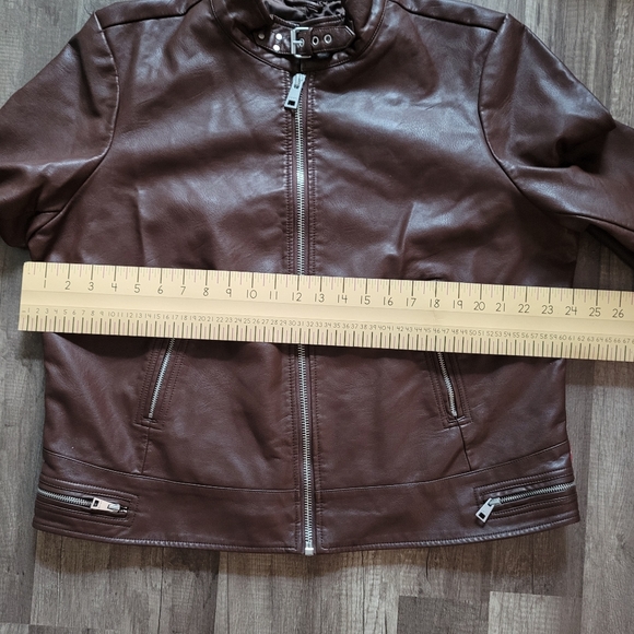 Faux Leather New Levi's Brown Jacket for Women Biker Style Size XXL - Picture 6 of 8
